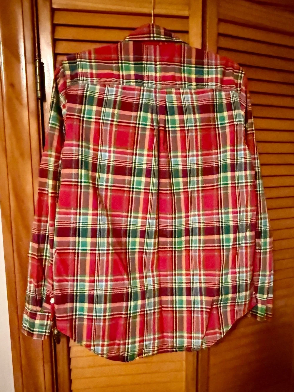 Ralph Lauren Red and Green Plaid Tartan Button-Down Shirt